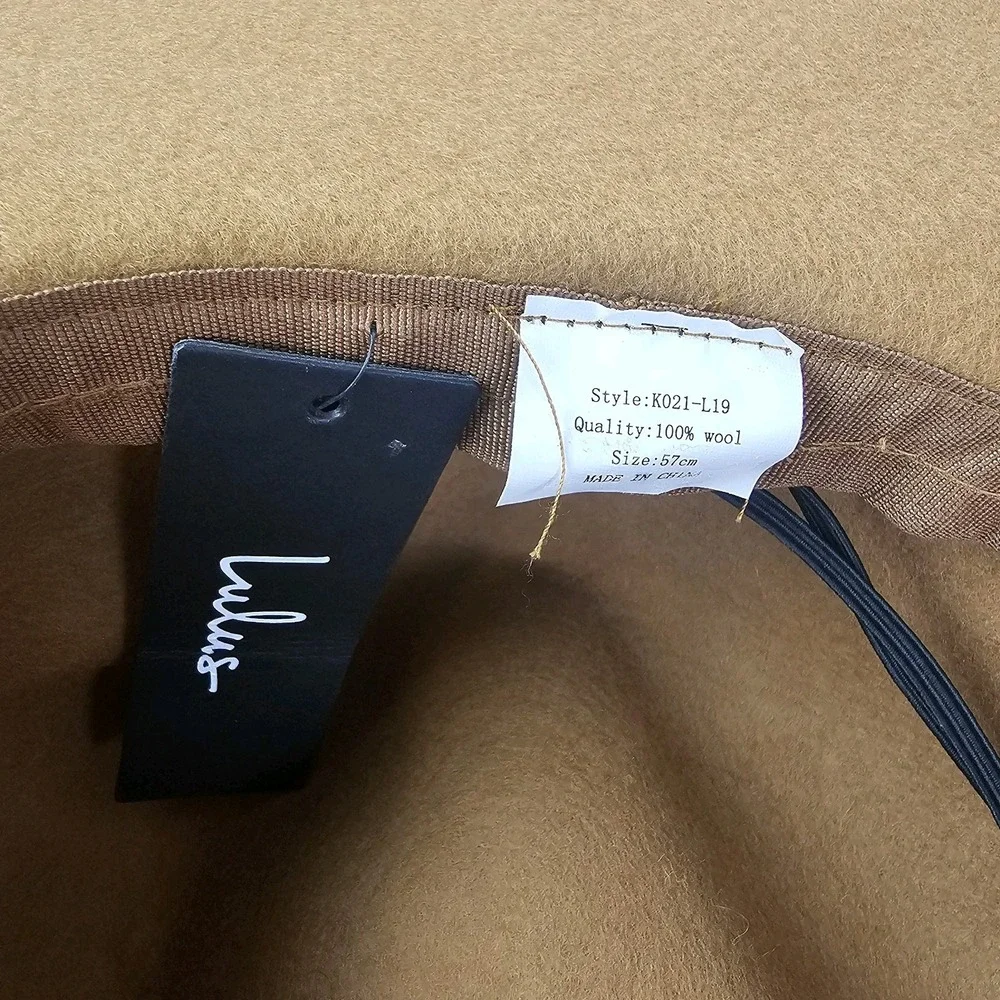 Lulu's NWT Floppy Hat Womens Chain Band 100% Wool One Size Boho Festival Brown